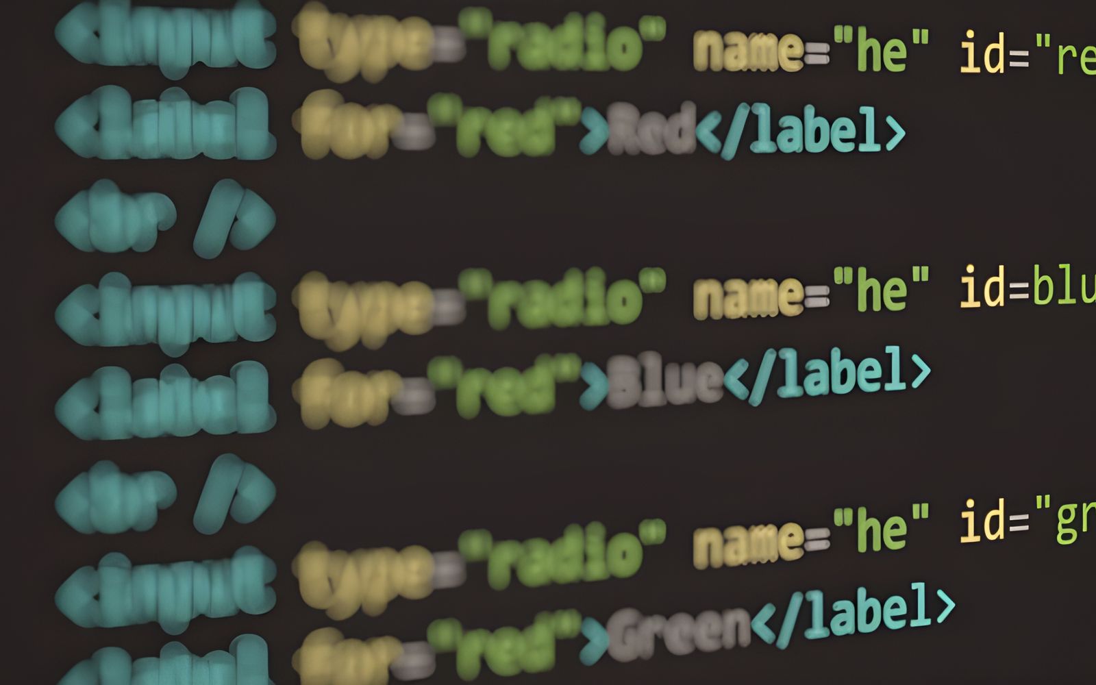 Código HTML na tela, mostrando a estrutura de uma página