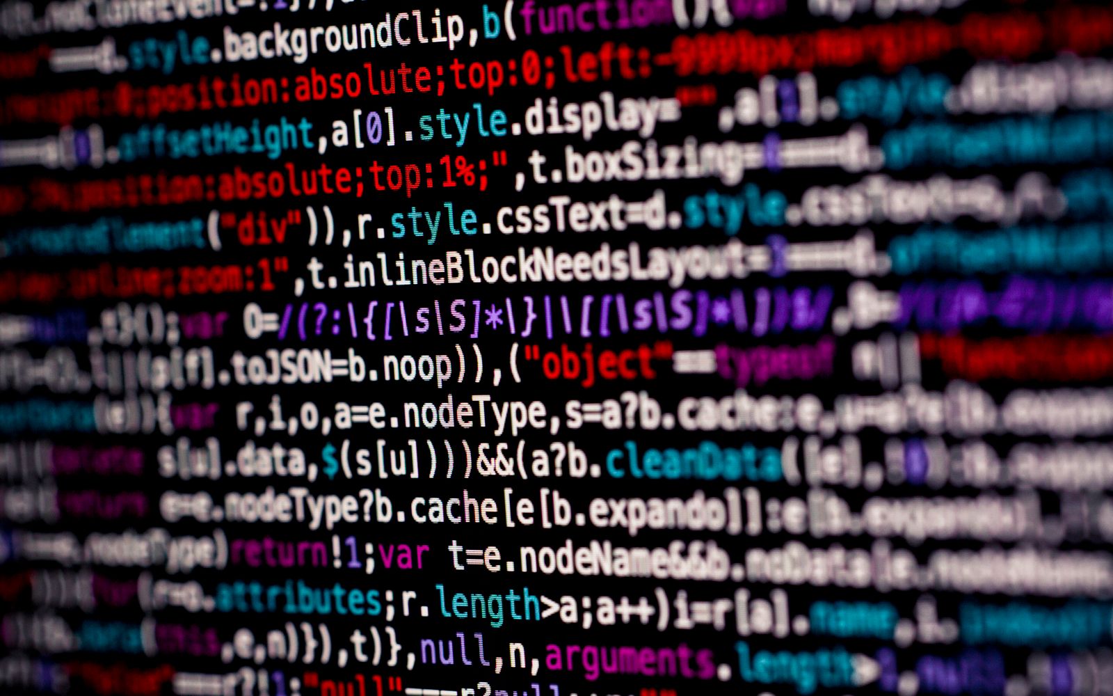 Código multicolorido em uma tela de computador