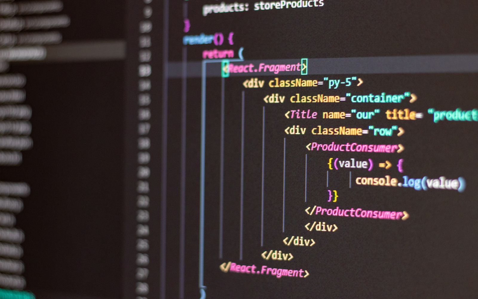 Código HTML e JavaScript aberto no editor de código