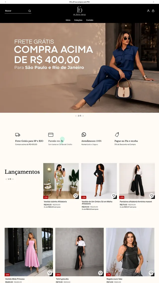 Loja virtual de moda feminina criada pela D'avila